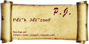 Pék József névjegykártya